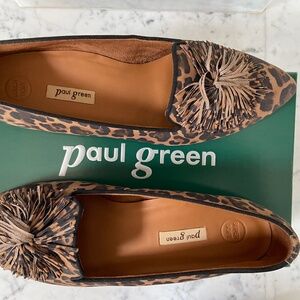 Paul green leopard print suede flat w/tassel